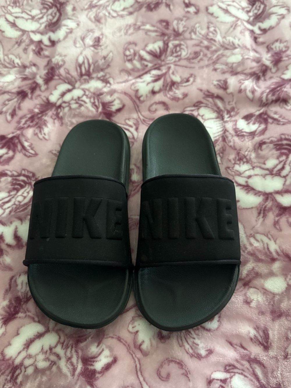 Nike Black Slide Sandals with Embossed Logo